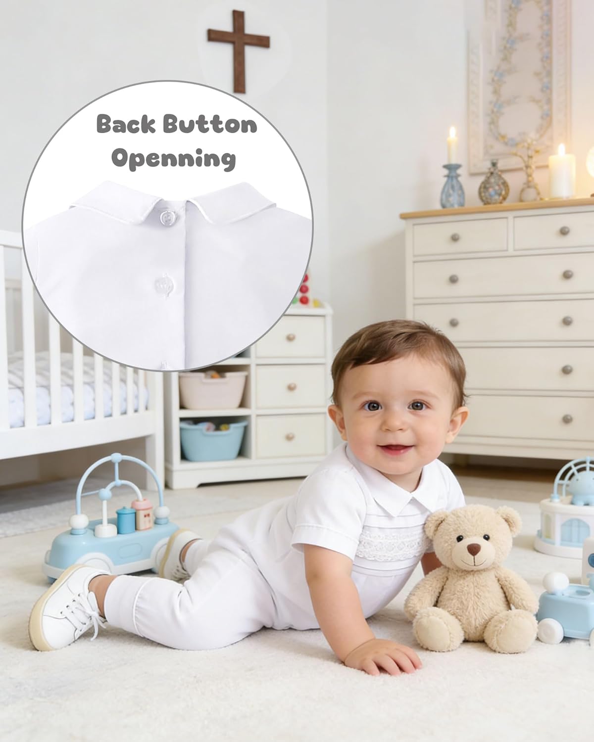 Baby Boy Clothes Half Birthday Outfit Baby Boy Cotton Collared Boys Christening Outfits