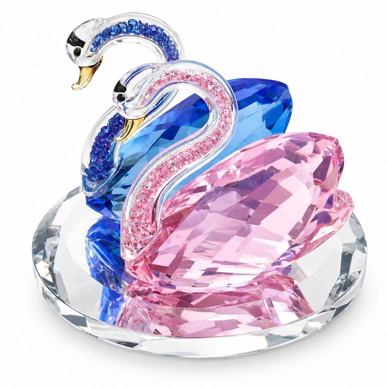 Segoy Men's Swan Crystal Wedding Pink Blue Figurine Ornats For Living Room