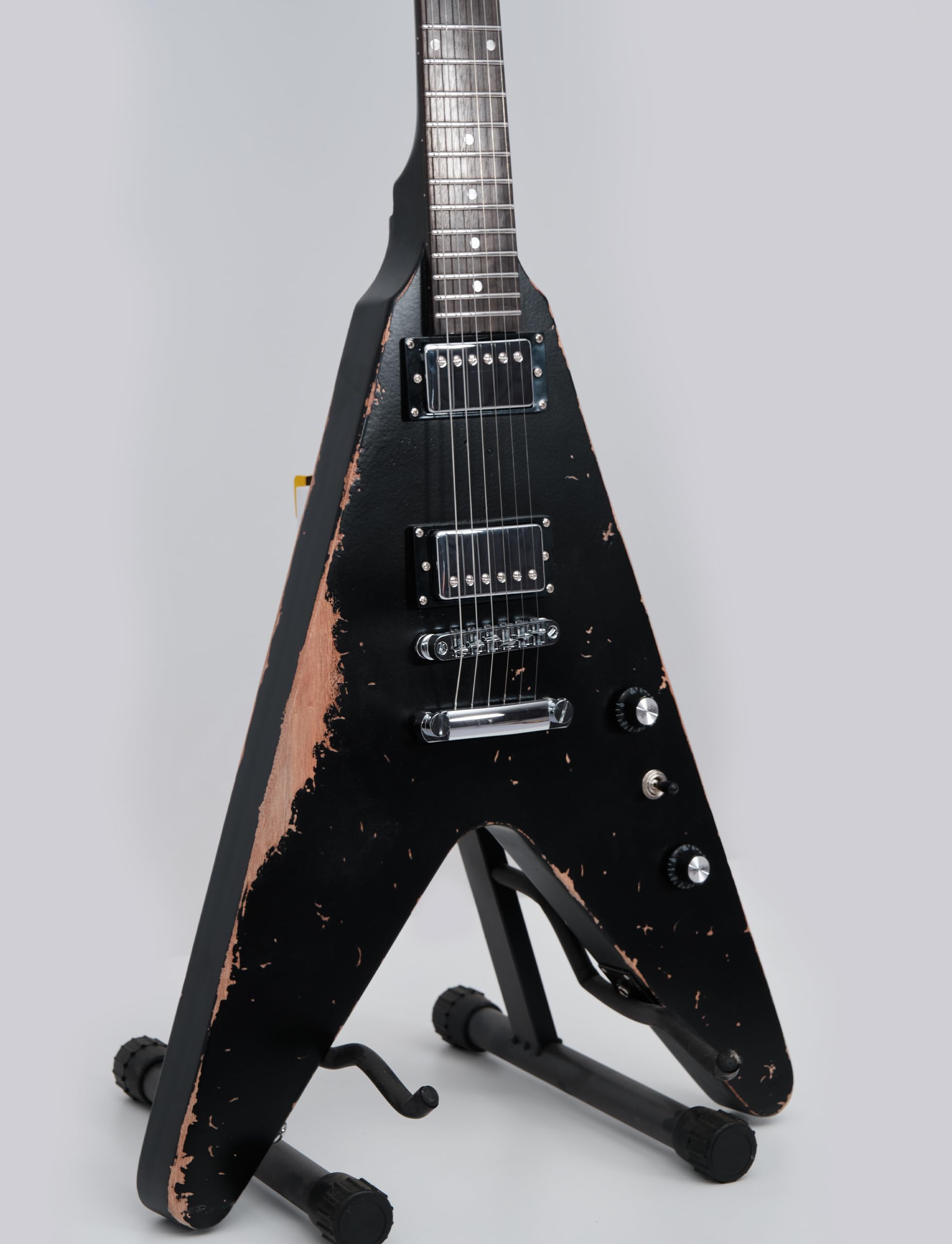 KGD Relic V Electric Guitar,Mahogany Body and Neck,Rosewood Fingerboard,Bone Nut,6-String Relic Heavy Metal Guitar,Professional/Electric Guitars for Adults