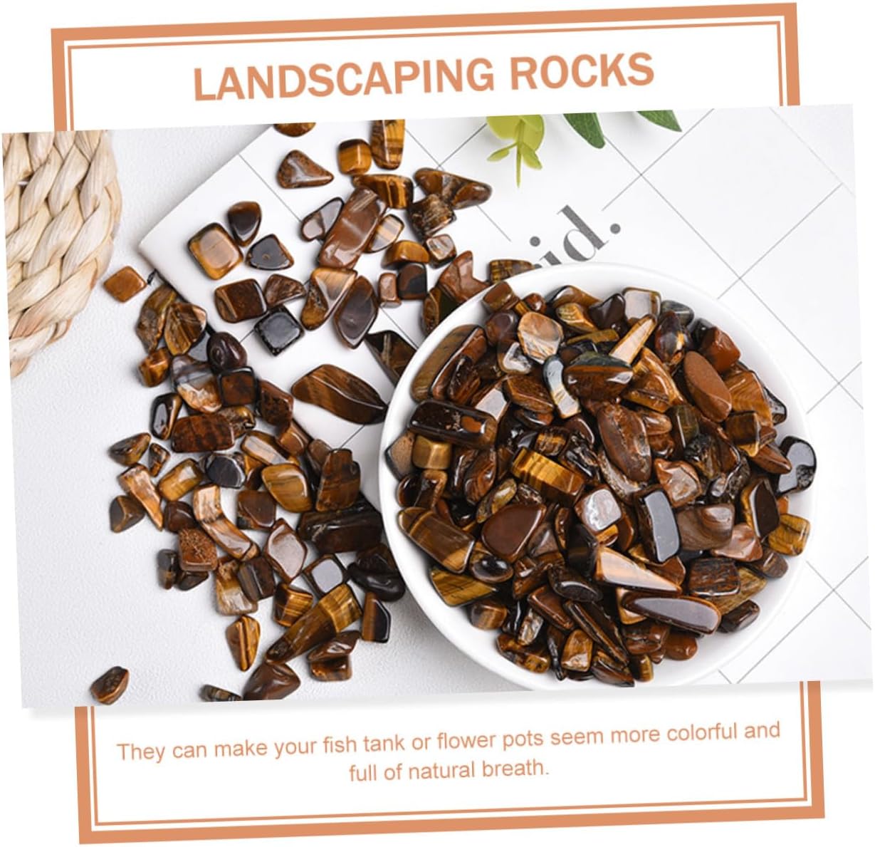 Yardwe Eye Stone Aquarium Gravel Decor 7-9mm Crushed Natural Fish Stones 2lb for Aquarium Landscaping and Fish Substrate