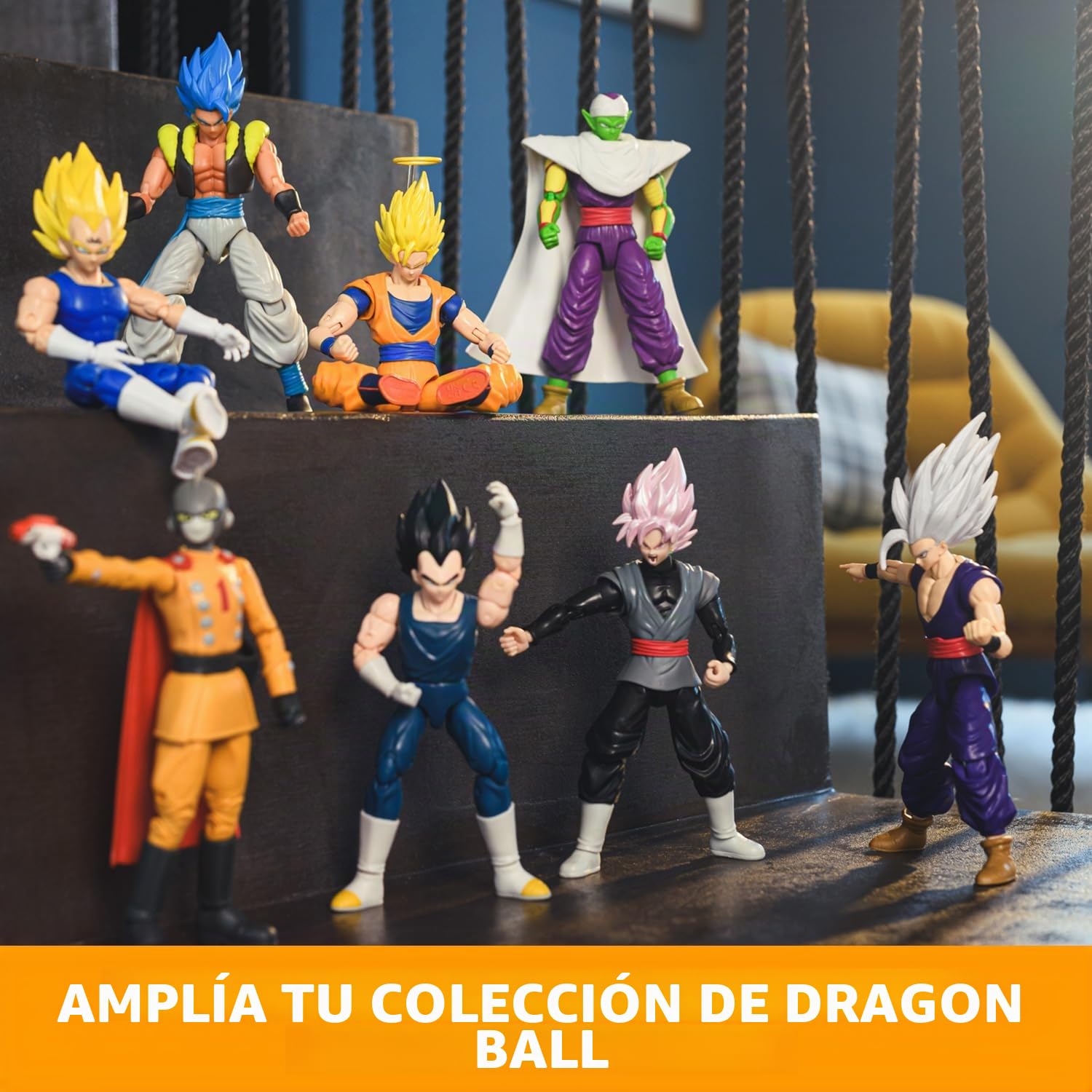 BANDAI - Dragon Ball Super - Figura Dragon Stars 17 cm - Battle Pack - Golden Freezer vs Super Saiyan Blue Goku - 37169