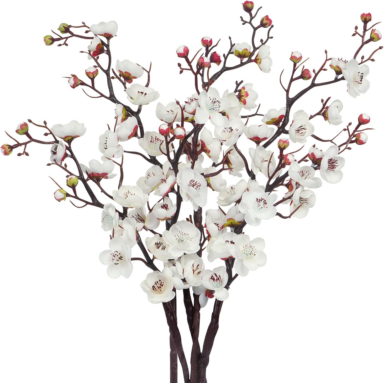 Hamore 6PCS 23.6'' Artificial Plum Blossom Flowers Faux