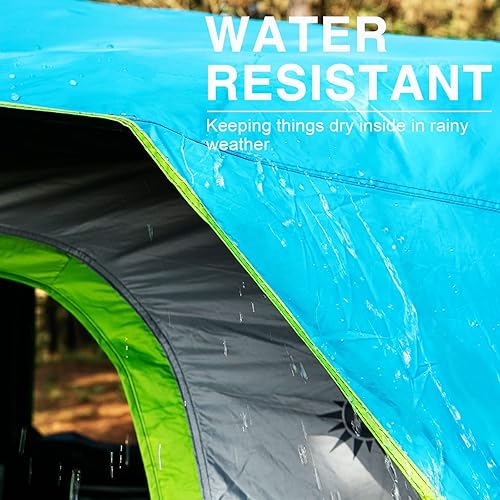 Miniatura 4 de EVER ADVANCED Tienda de campaña opaca para 6 personas, tienda de campaña instantánea para familia con lluvia, fácil instalación de los años 60,
