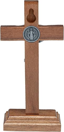 Miniatura 2 de Intercession Crucifijo de cruz de madera para pared y mesa (5 pulgadas, plata antigua)