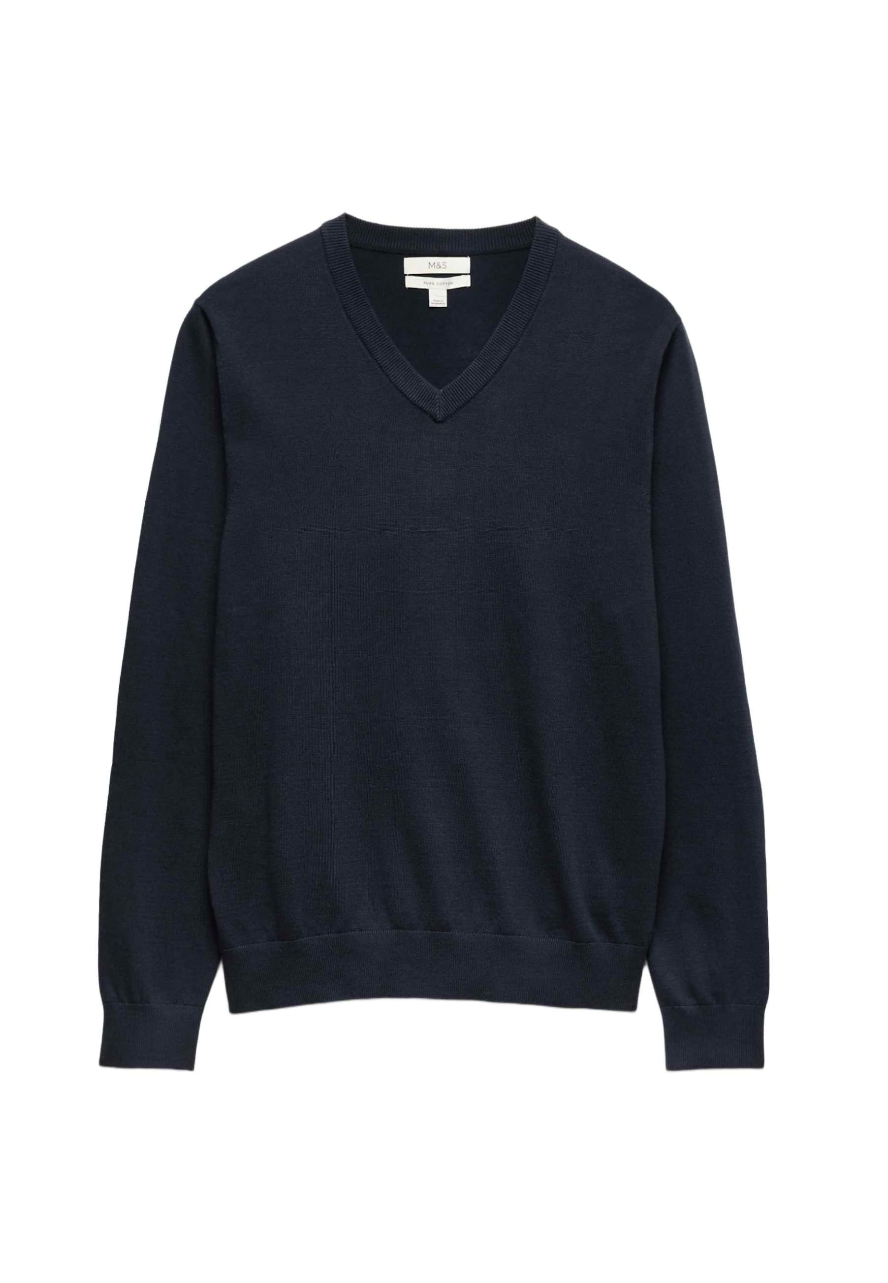 Marks & Spencer Jersey de Cuello de Pico de Algodón Puro para Hombre