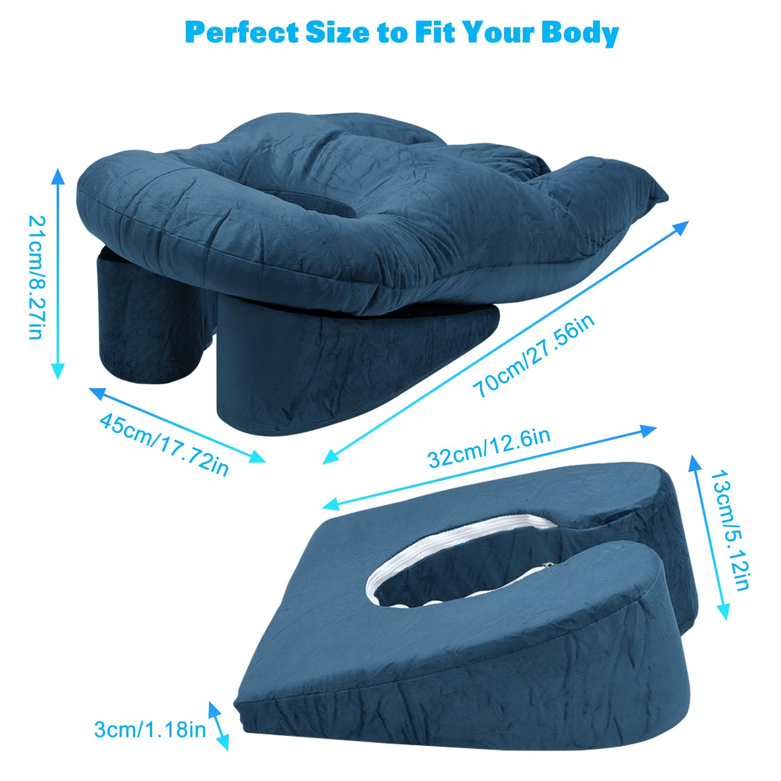 Cuscino a faccia in giù con foro, poggiatesta massaggiante, cuscino per il viso in posizione prona, cuscino massaggiante per il viso in memory foam per lettini da massaggio, saloni, scrivanie