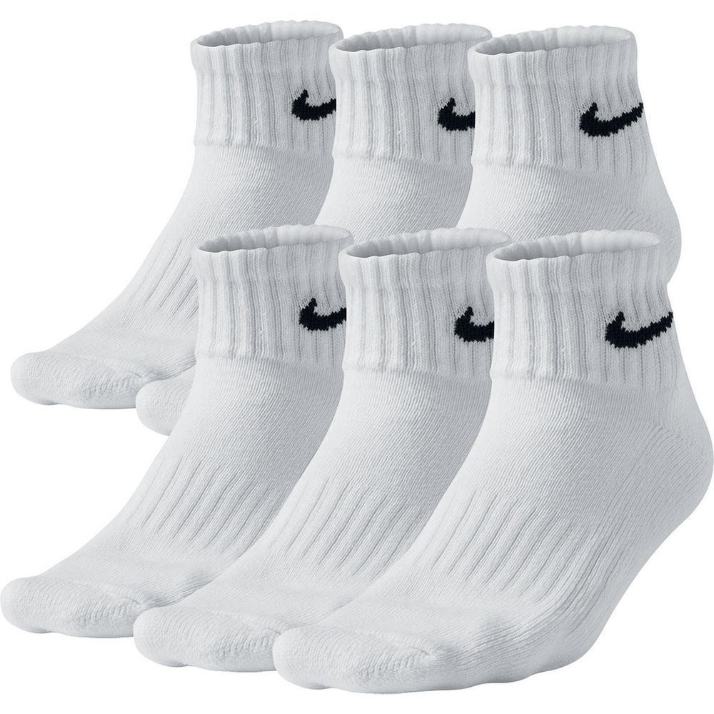 Men's Bag Cotton Quarter Cut Socks (6 Pack) (Medium (shoe size 6-8), White)