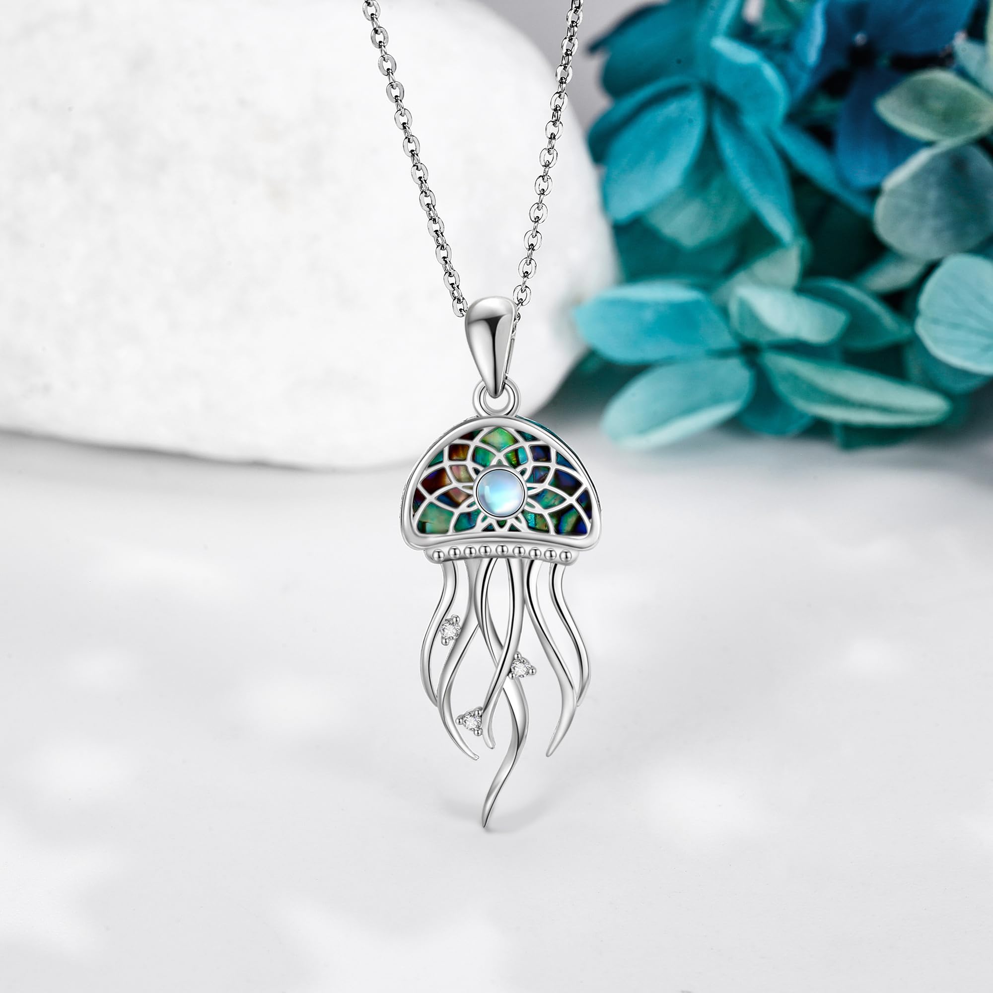Kette Silber 925 Oktopus/Hammerhai/Quallen/Schildkröten/Seestern Anhänger Halskette Ozean Schmuck Geschenke für Damen