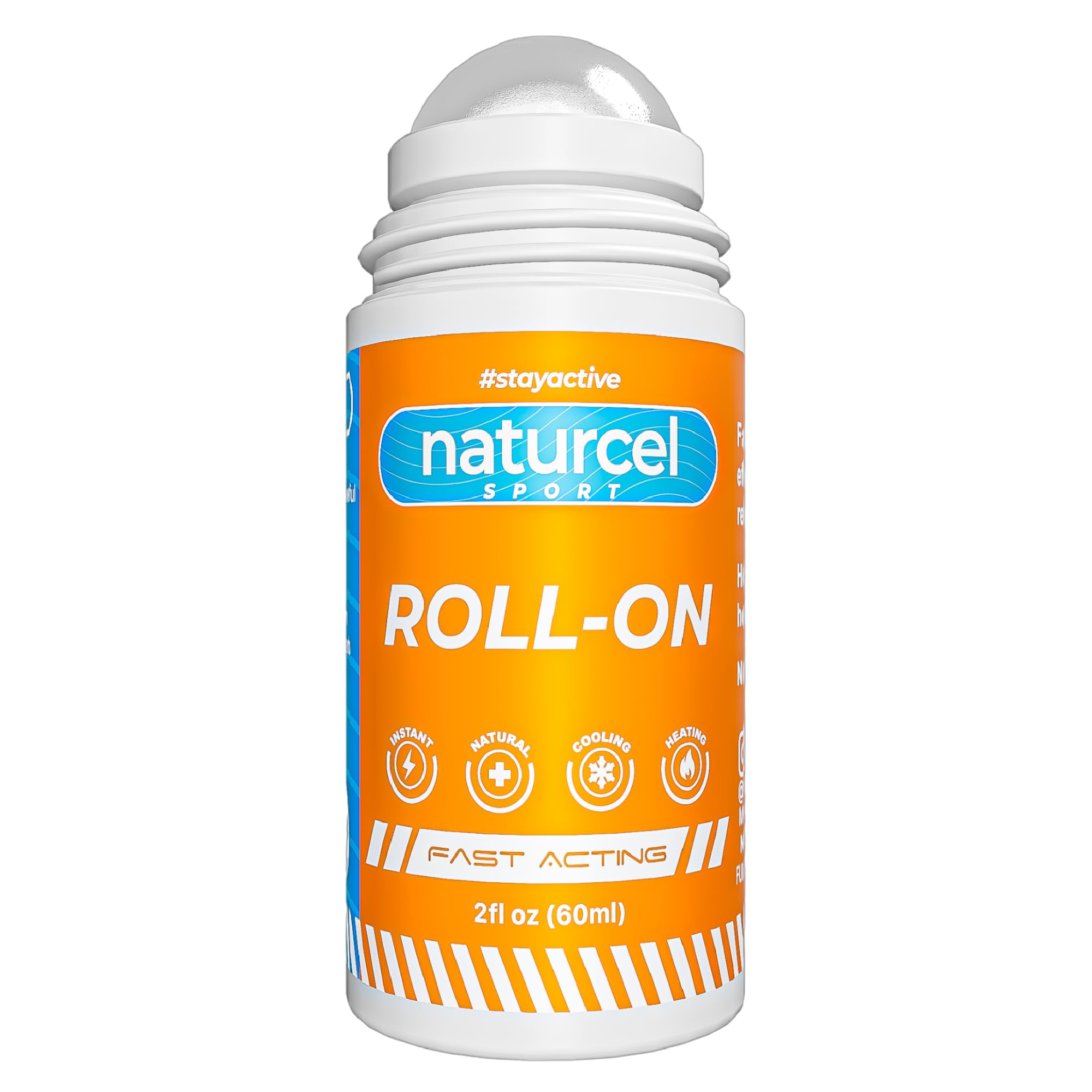 Naturcel Sport Roll-On, 2FL OZ, Topical Reliever for aches and pains of muscles and joints, Cooling, Fast Acting, Mess Free Massage Roller, Colorless