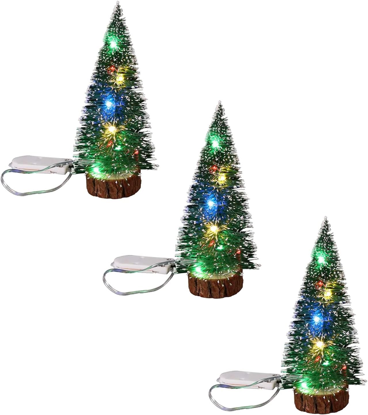 AFGHJ Mini Artificial Christmas Trees Small Snow Frost Sisal Christmas