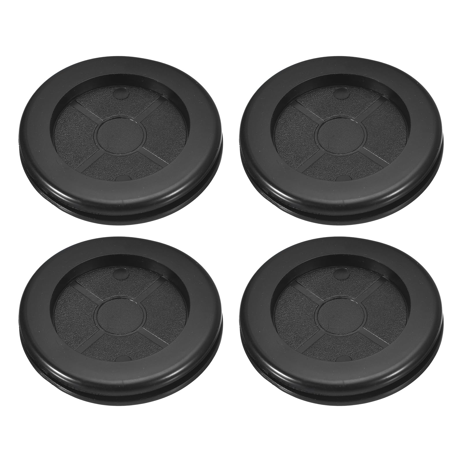 uxcell 4Pcs Rubber Grommets 2" (50mm) Drill Hole, 1-3/4" (42mm) ID Double Sided Hole Plugs Ring Gasket for Firewall Cable Wire Protecting, Black