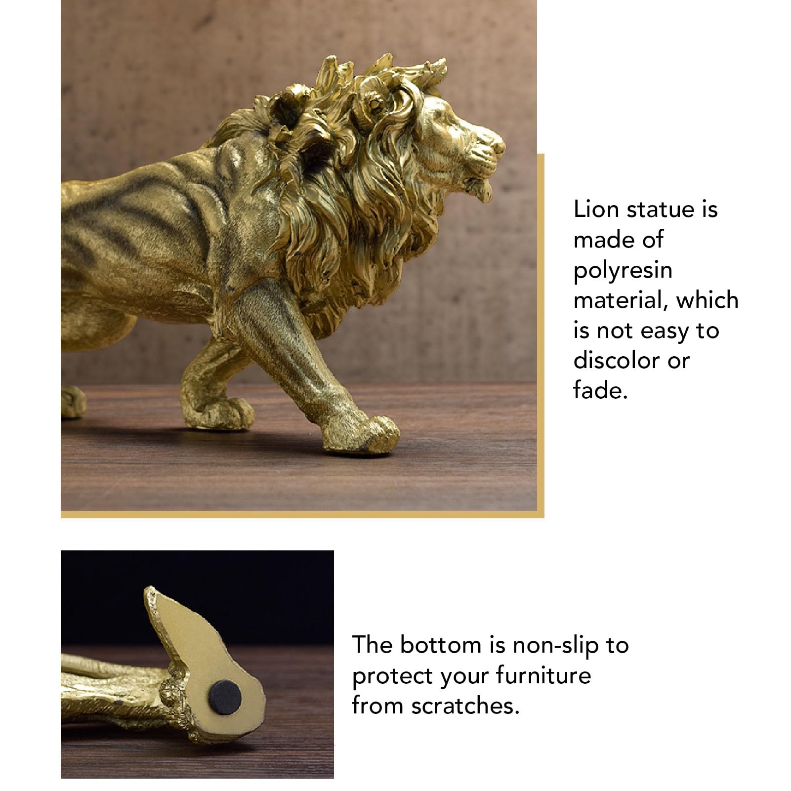 Pyhodi Statua di una Statuetta di Leone Forte, Decorazione per Ufficio, Casa, Scrivania, Scultura di Animali in Poliresina Fatta a Mano, Decorazione di Arte Moderna, Figurine da