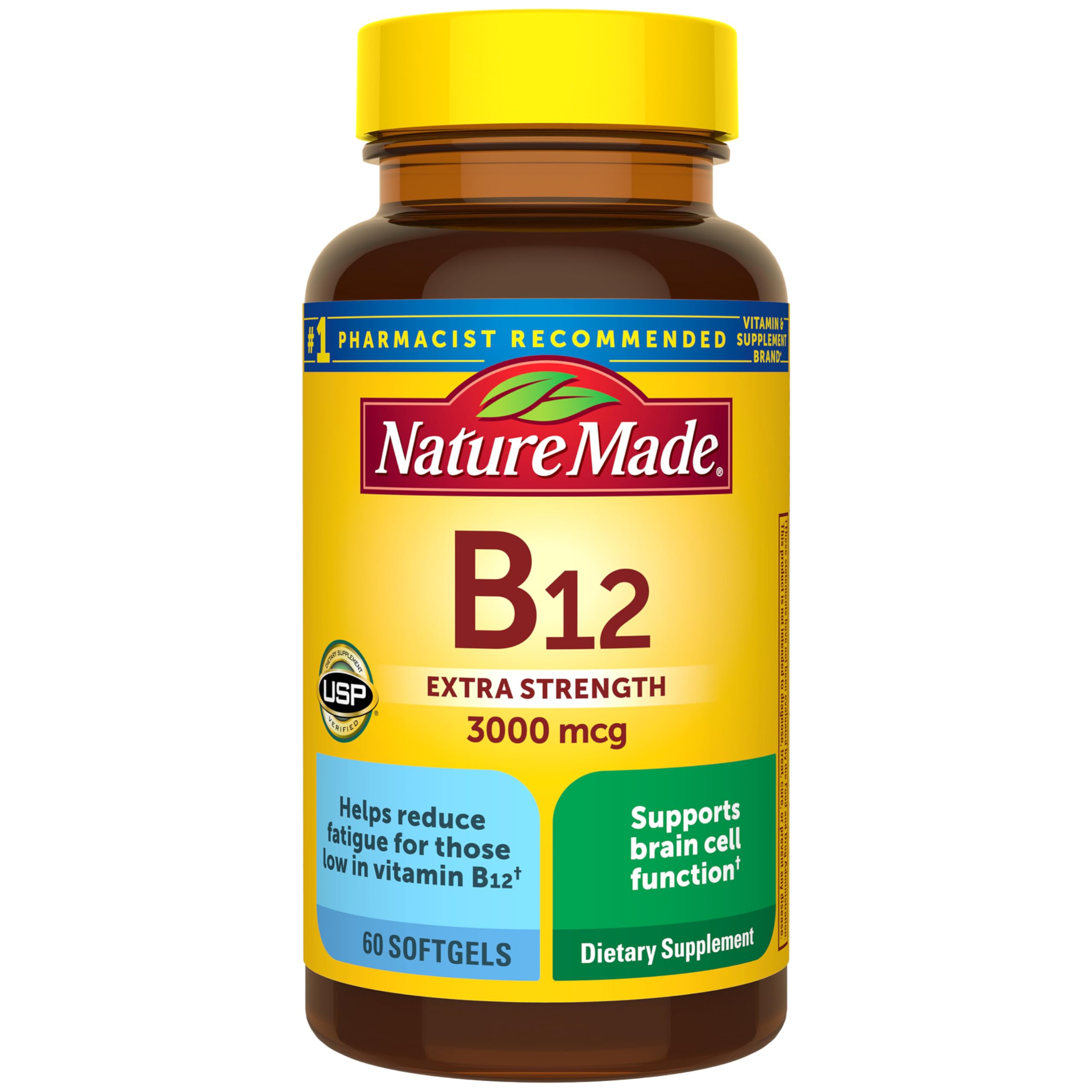 Nature Made Vitamin B12 Extra Strength 3000 mcg Softgels, 60 Softgels