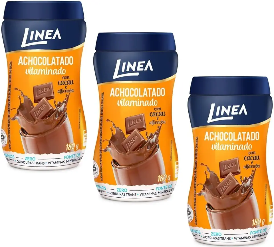 Achocolatado Em Po Zero Acucar 180G Linea - Kit 3 Unidades