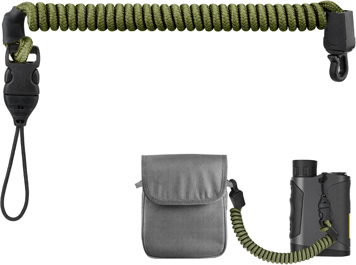 Ullnosoo Rangefinder Tether, Detachable Range Finder Lanyard for Hunting, Retractable Nylon Elastic Rope