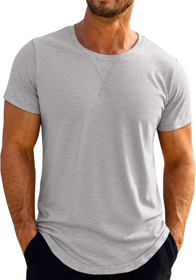 Runcati Mens Short Sleeve T-Shirts Crew Neck Casual Shirt Summer Classic Basic Lightweight Fashion Tees