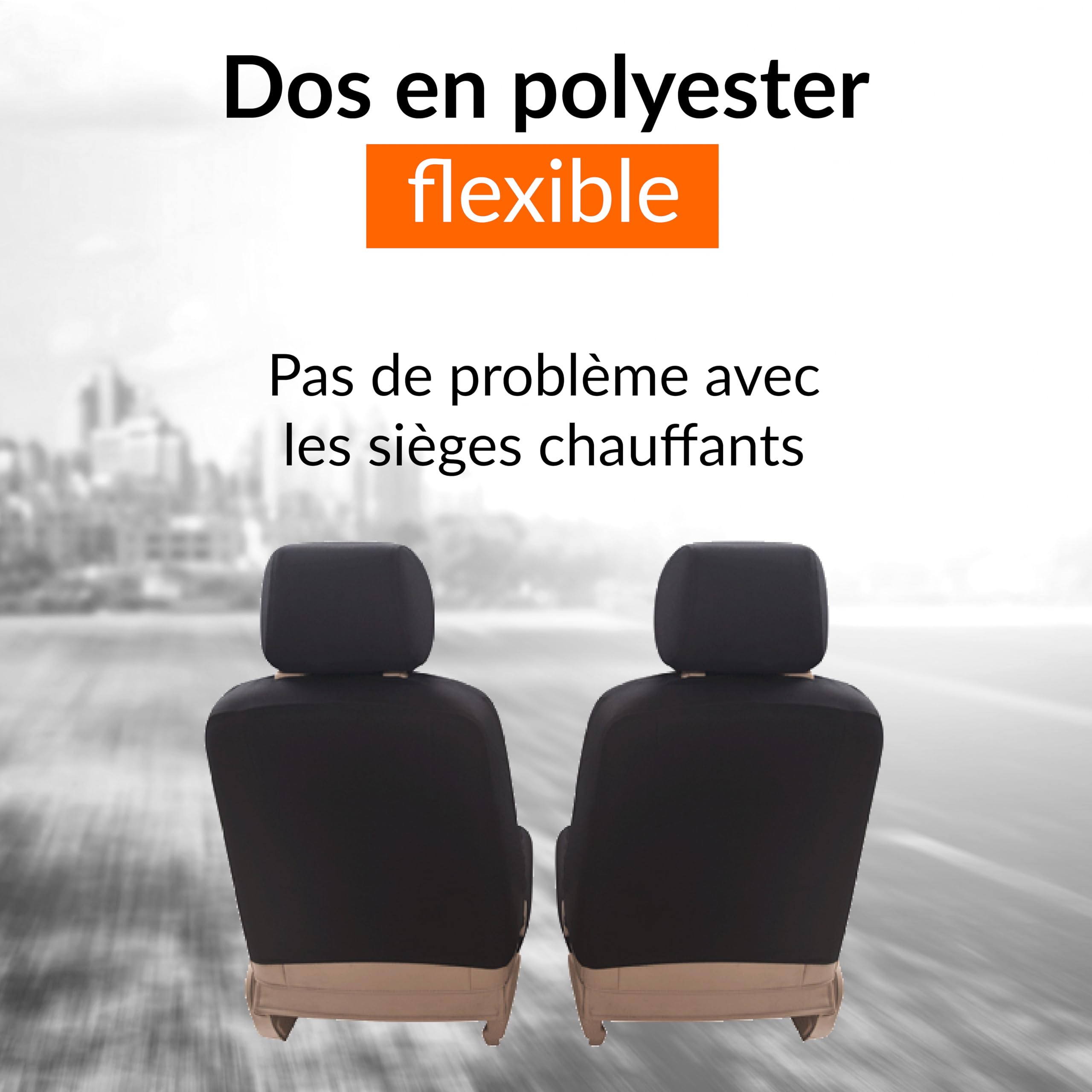 upgrade4cars Housses Sièges Auto Universelles Simili Cuir Noir | Simili cuir facile à nettoyer | plupart des voitures | Été & Hiver