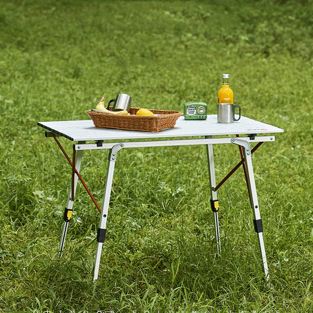 Tavolo Da Campeggio Pieghevole In Alluminio 91x40,6 Cm, 3 Altezze Regolabili Fino A 68,8 Cm, Con Rete Portaoggetti E Borsa Da Trasporto - 2