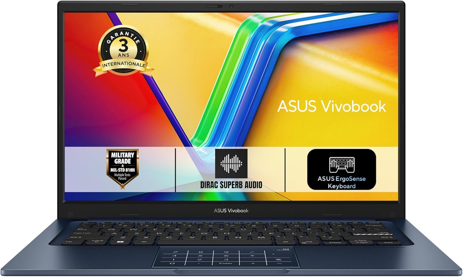 ASUS Vivobook 14 S1404GA-NK058W 14.0 Pouces FHD PC Portable (Processeur Intel Core i3-N305 3.8 GHz, 8GB DDR4, 256G UFS 2.1, Intel UHD Graphics, Windows 11 Home) - Clavier AZERTY