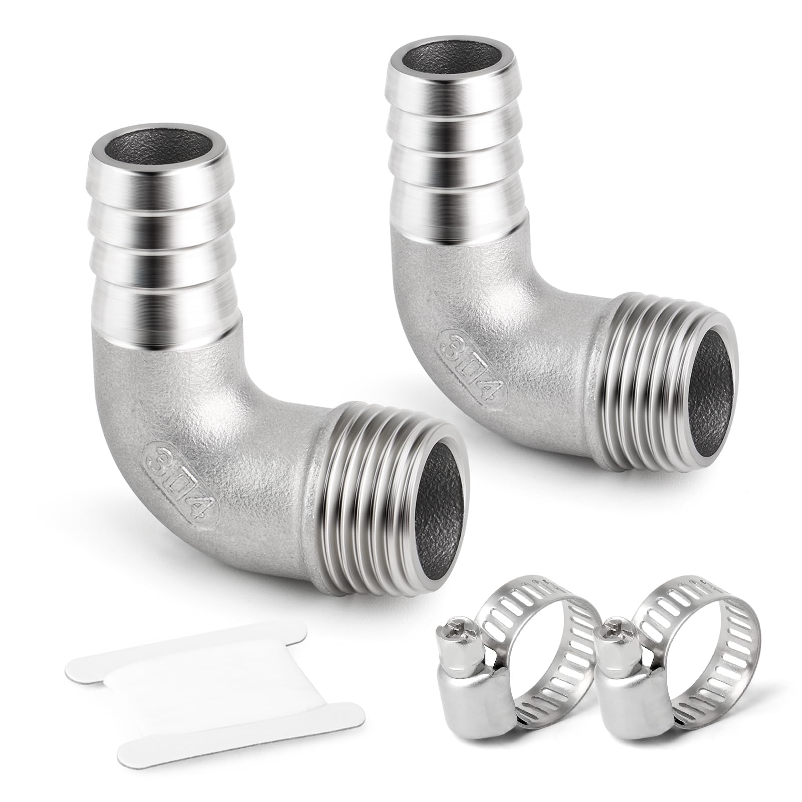 BOOPARTS Pressfitting Winkel 16mm X 1/2" AG Messing - 4 Stück Für Mehrschichtverbundrohr | DN15