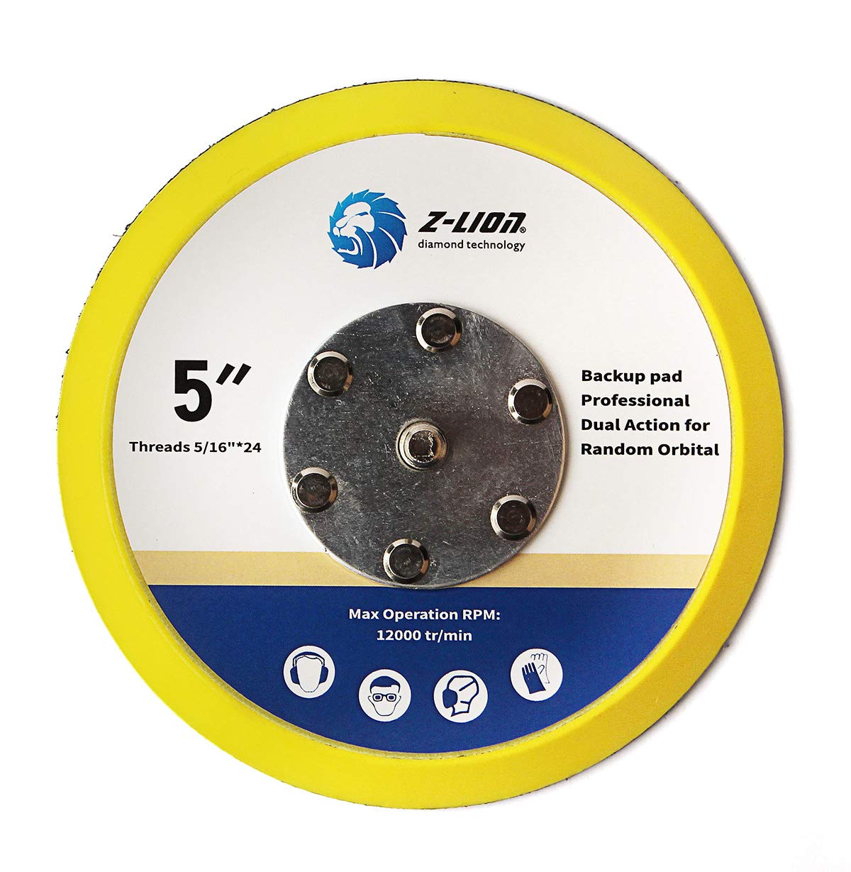 5" Hook and Loop Backing Plate for Air Sander Dual Action Car Polisher Polishing (5/16"-24 Thread)