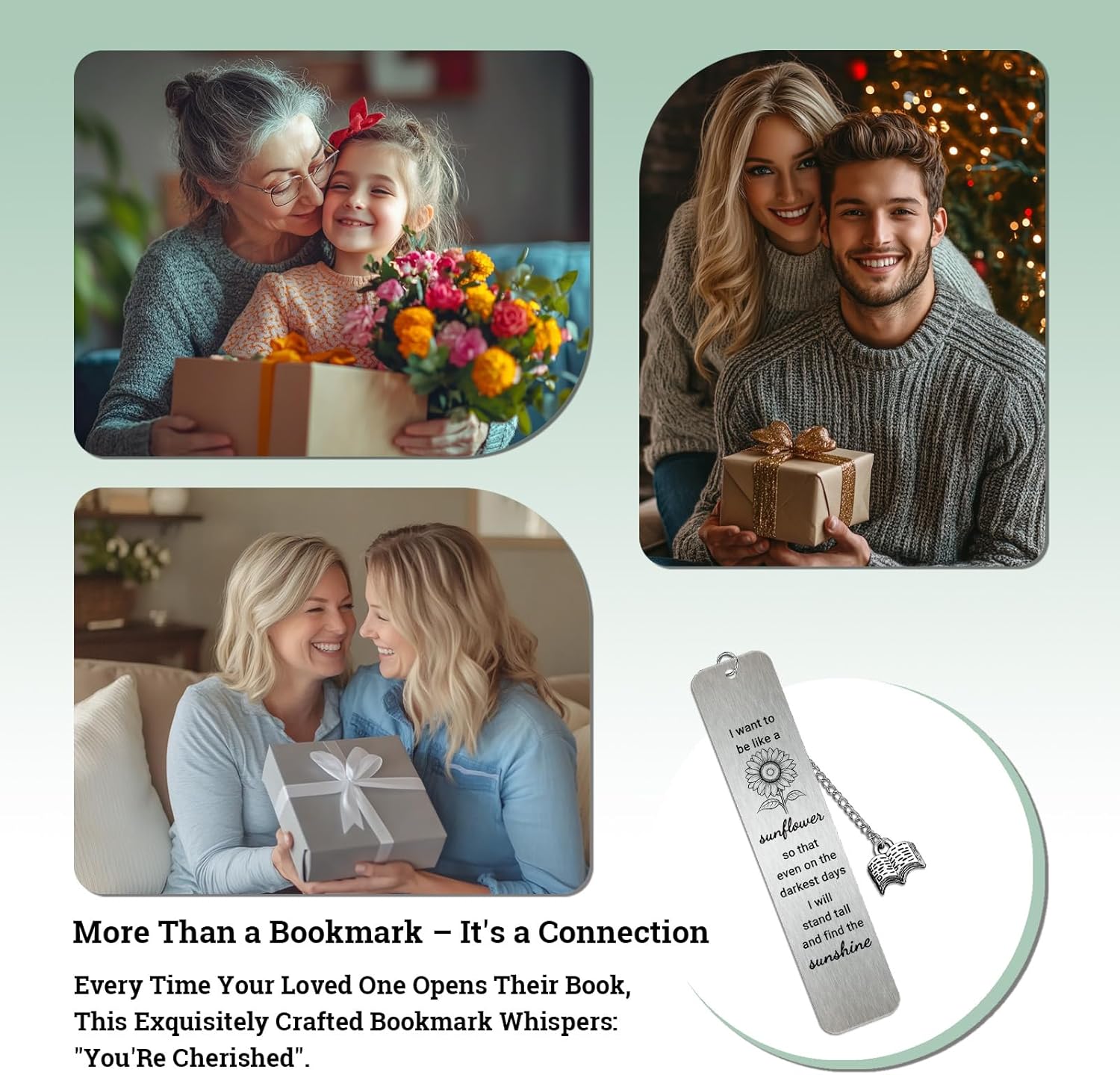 Sunflower Bookmark Gifts for Women, Inspirational Metal Book Marks, Cute Floral Bookmarks for Reading, Sunflower Sunshine Teacher Appreciation Birthday Gifts - Image 7