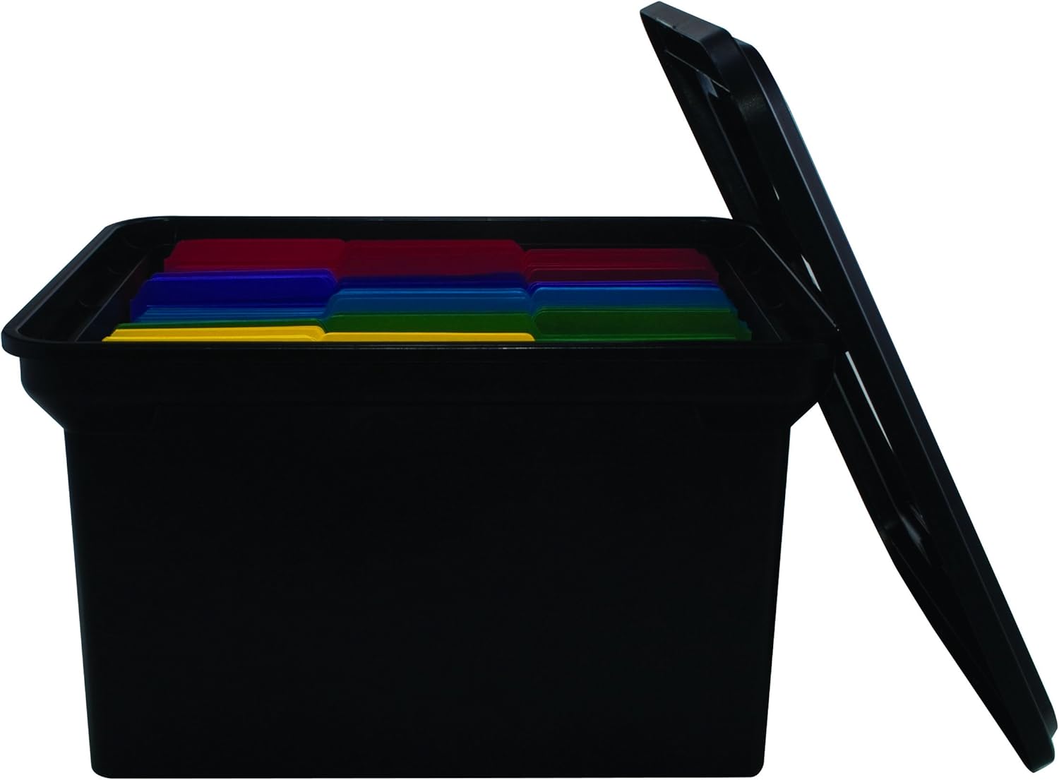 Advantus File Tote with Lid, 18 x 10.75 x 14 Inches, Black, Case of 8 (34052CT)