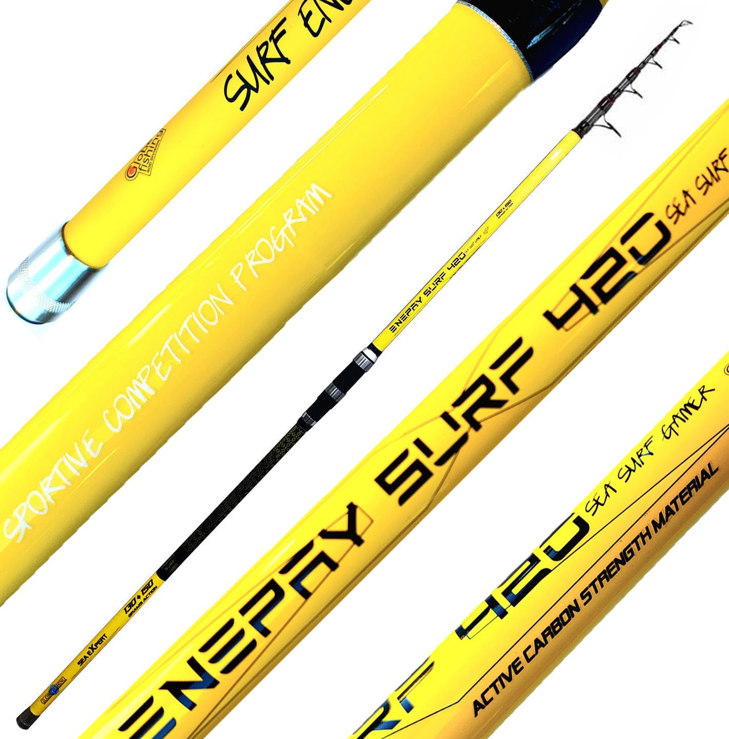 Canna Surfcasting - Enepay Surf 4.20Mt 130-150Gr Carbonio Telescopica Lancio Spiaggia Mare Fondo