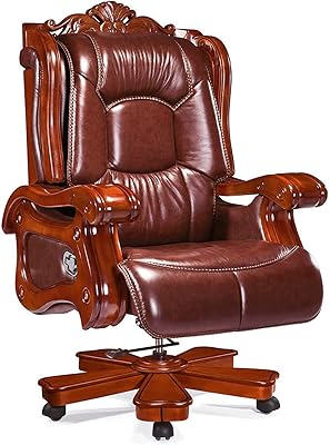 JNOIHF Ergonomic Office Chair, Home Reclining Chair, High Back 360° Chairman Swivel Executive Chairs with Caster Upholstered in Leather for Adult Expensive Executive Chair (Size : B)