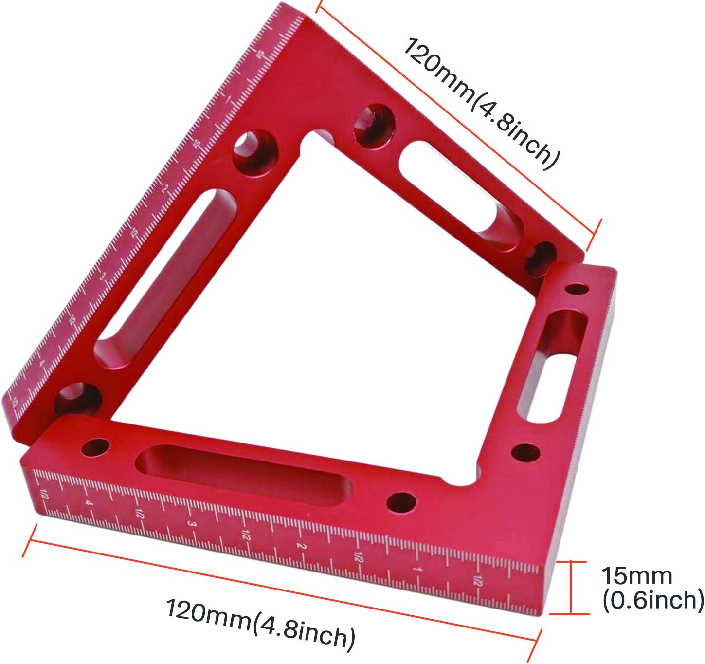 90 Degree Positioning Squares 4.7x4.7"(12x12cm) Aluminium Right Angle Corner Clamps Woodworking Tool for Picture Frame Box Cabinets Drawers -2 Packs