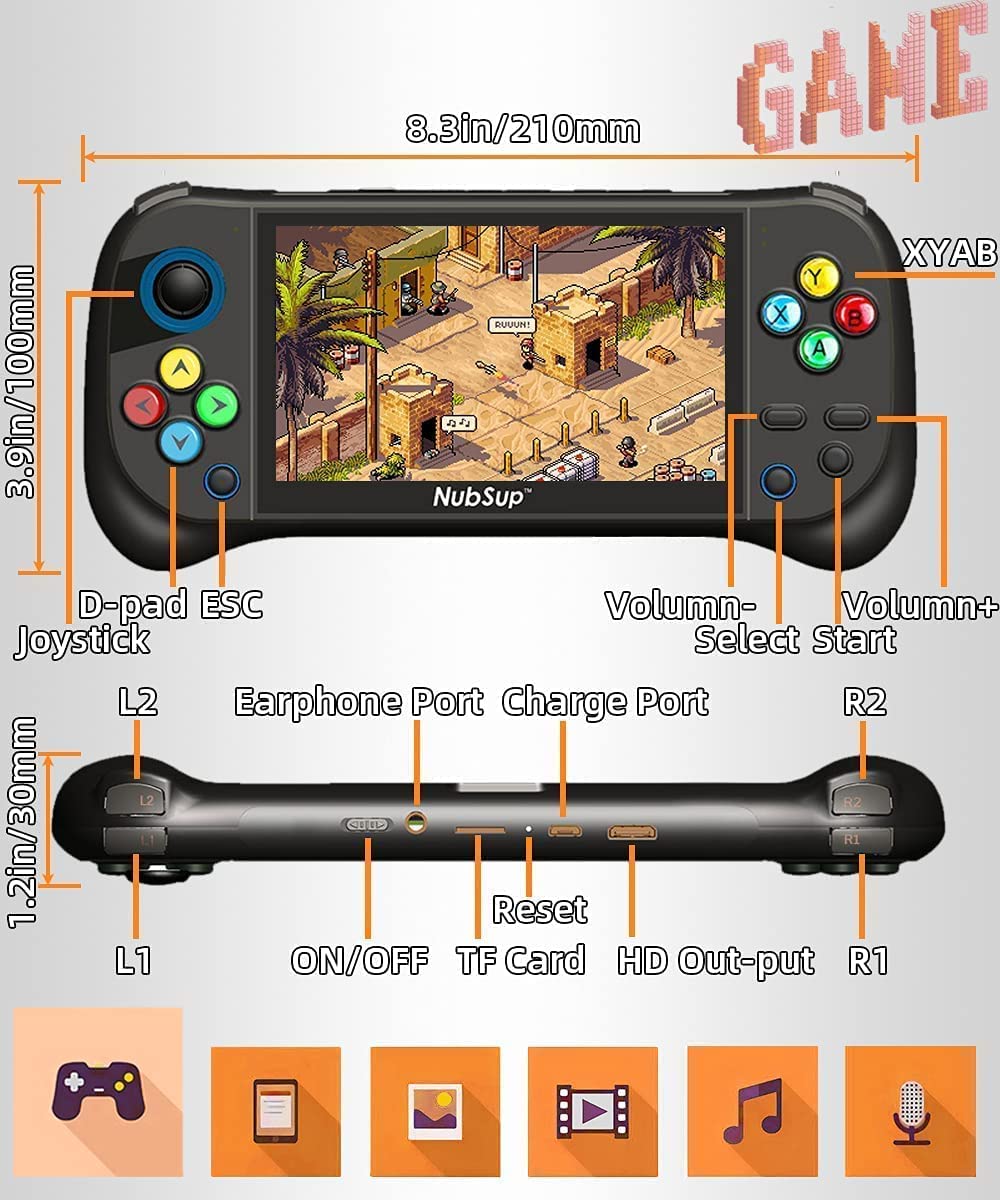CHROX Console di Gioco Portatile NES, Console per Videogiochi Portatili retrò da 5 Pollici Batteria Ricaricabile Incorporata, Regalo di Natale per Bambini