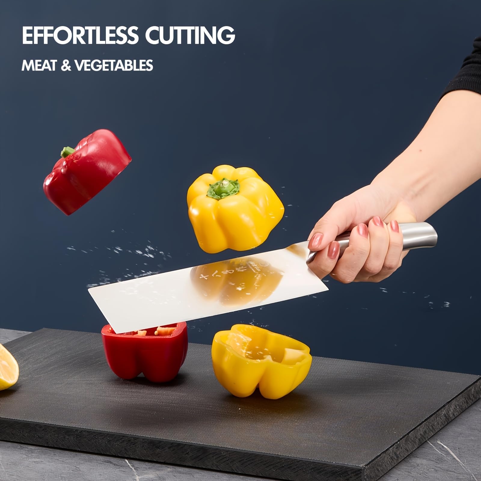SHI BA ZI ZUO Mannaia Cinese Coltello da Cucina Argento YZH001