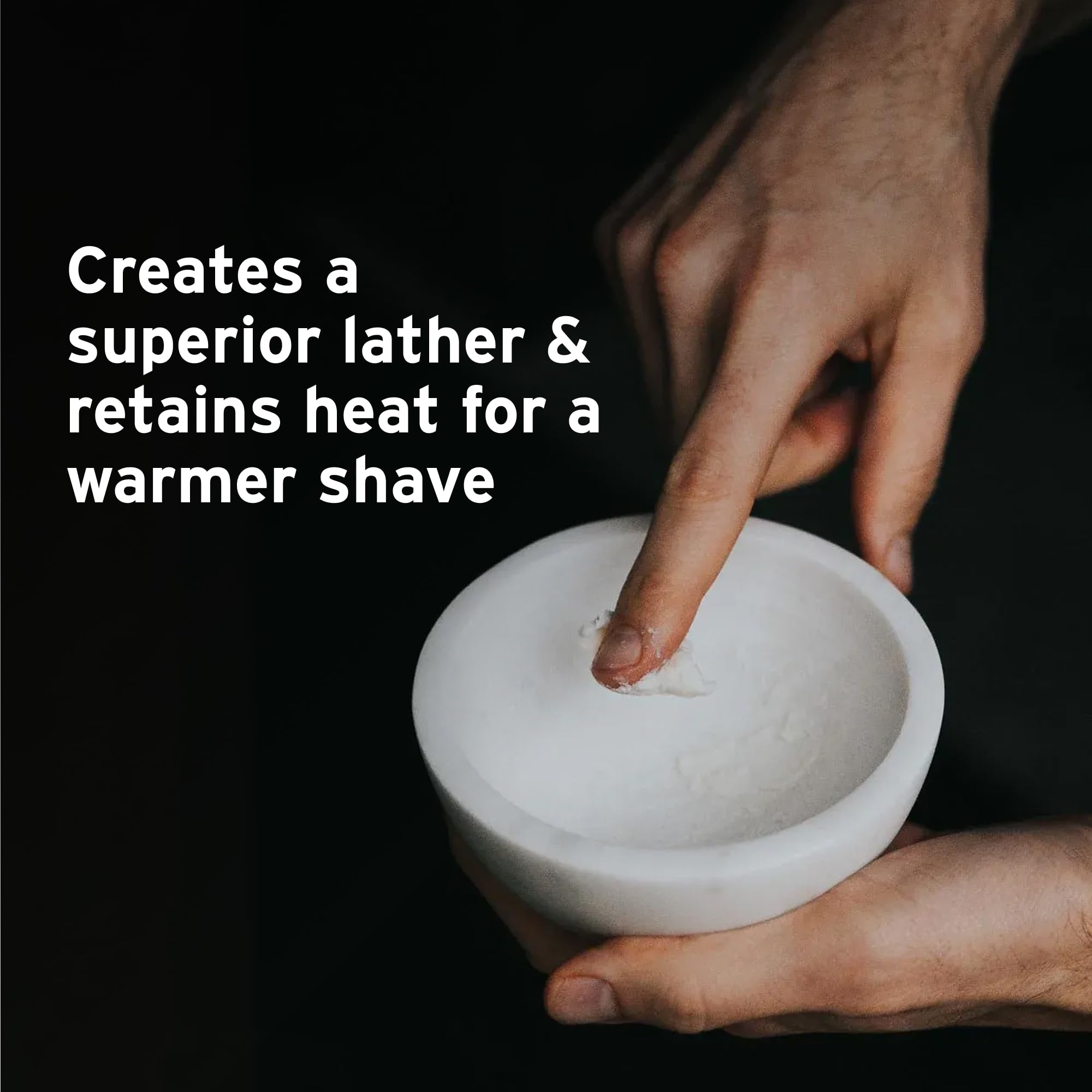 SUPPLY Cuenco de mármol para afeitar – Cuenco de mármol hecho a mano para afeitar, crea mejor espuma, calienta la crema de afeitar, decoración de baño, mármol blanco