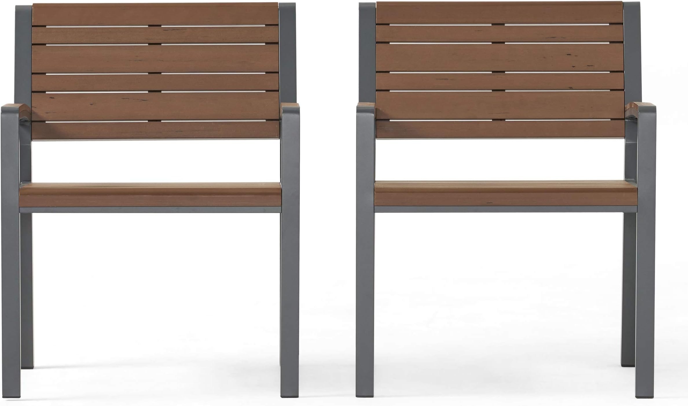 Christopher Knight Home313755 Davos Outdoor Chat Set, Dark Grey + Silk-Screen Brown