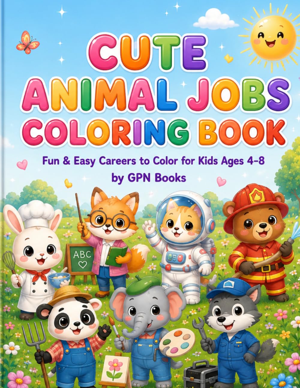 Cute Animal Jobs Coloring Book: Fun & Easy Careers to Color for Kids Ages 4–8