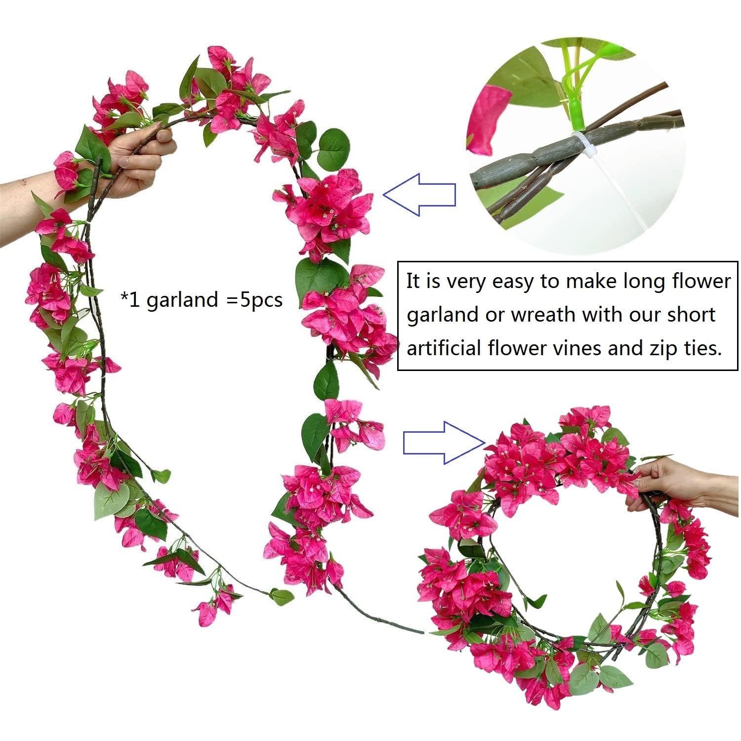 Amazon｜20個パック - 人工ブーゲンビリアの花 シルクフローラルステム