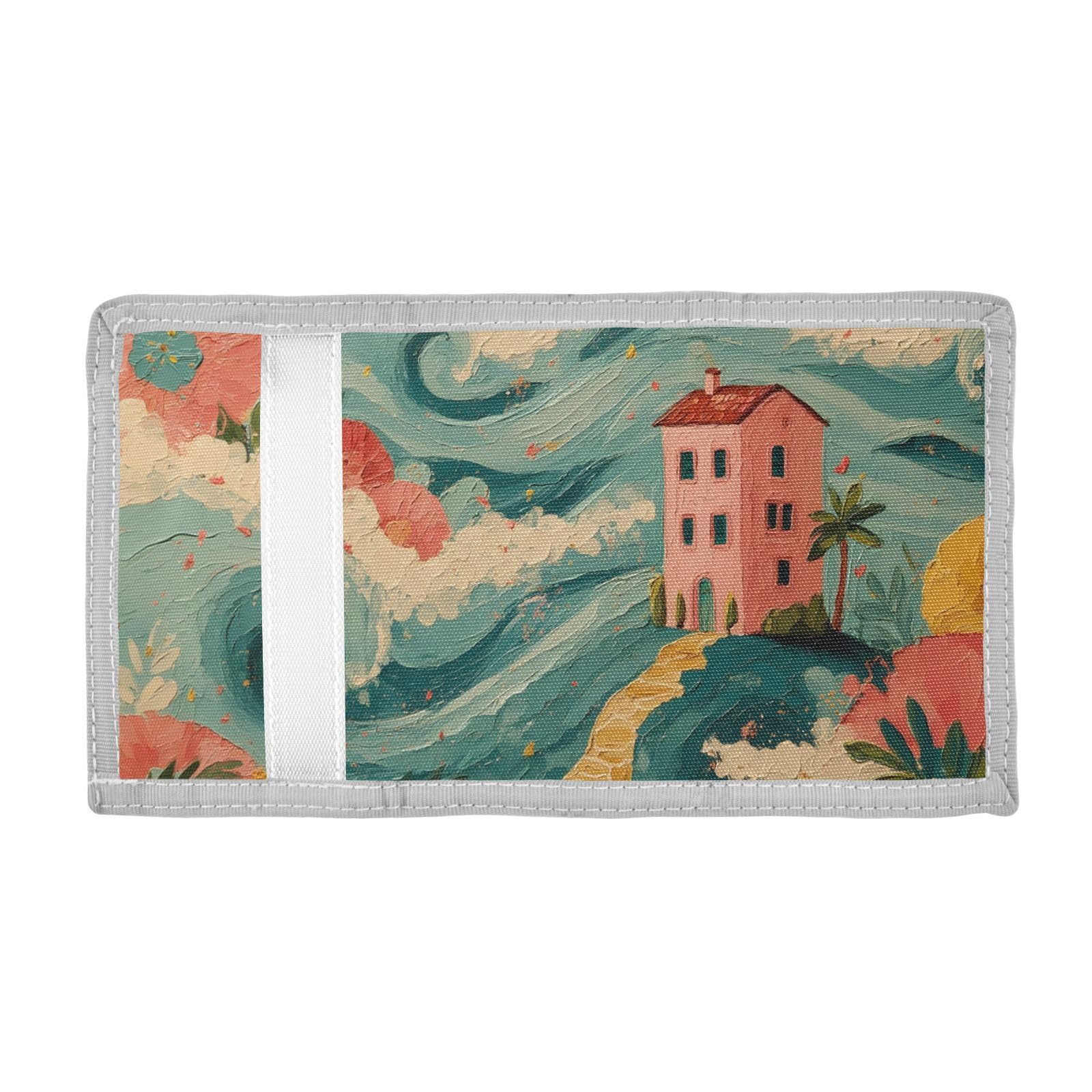 FOLIOSA Painting House Kids Wallet for Boys Girls Youth, Compact Fabric 4.9×2.9 in