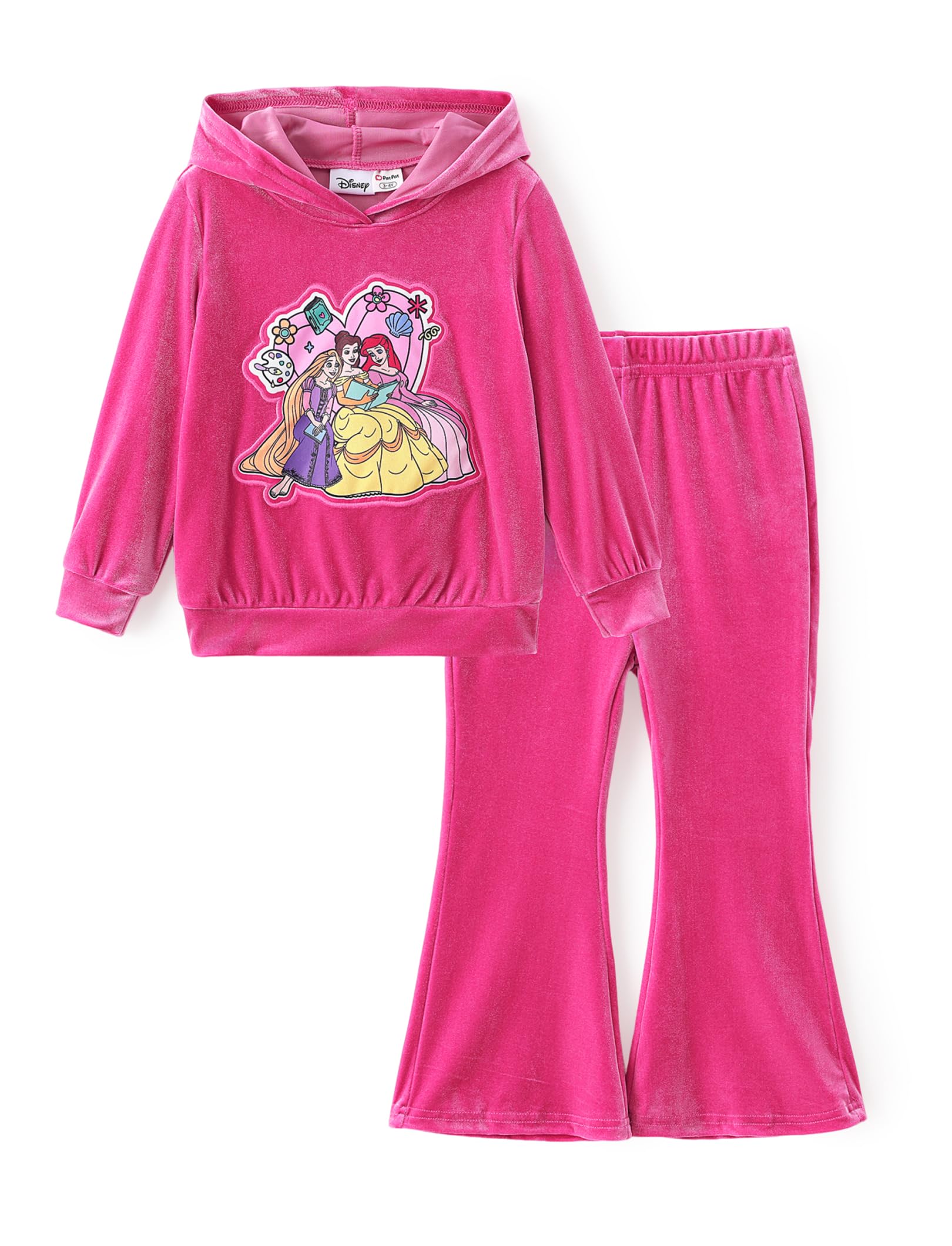 Disney Girls Outfits Long Sleeve Knot Front Shirt Flare Pants 2PC Clothes