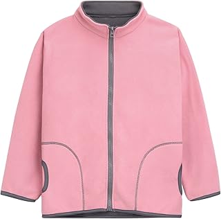 Chaqueta para Niños Polar Fleece de Doble Capa Otoño Invierno Niños Cremallera con Capucha Niñas Ropa de Abrigo de Manga Larga
