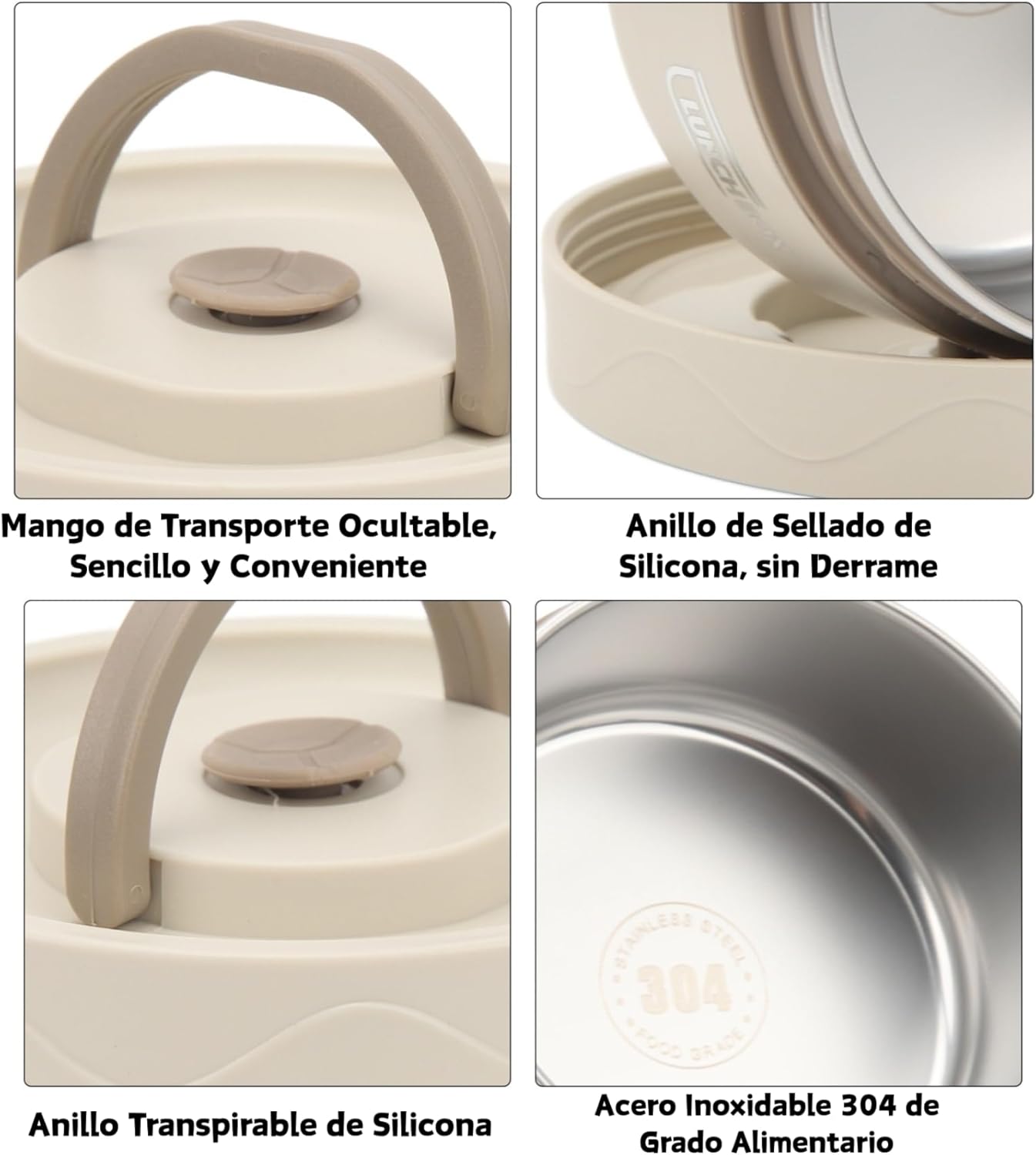 Yosoo Health Gear Studengt Lunch Box, 304 Stainless Steel Round Insulated Food Container, Leakproof Thermal Box with Lid and Bag Number of Pieces Available (2 Box)