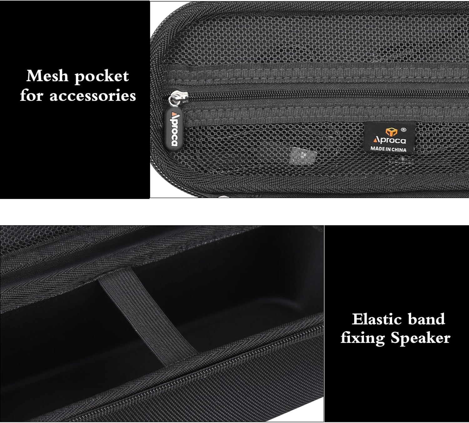 Aproca Case Compatible with BolaButty Bluetooth Speaker, Portable Bag for Accessories -Black (Case Only) - Image 3