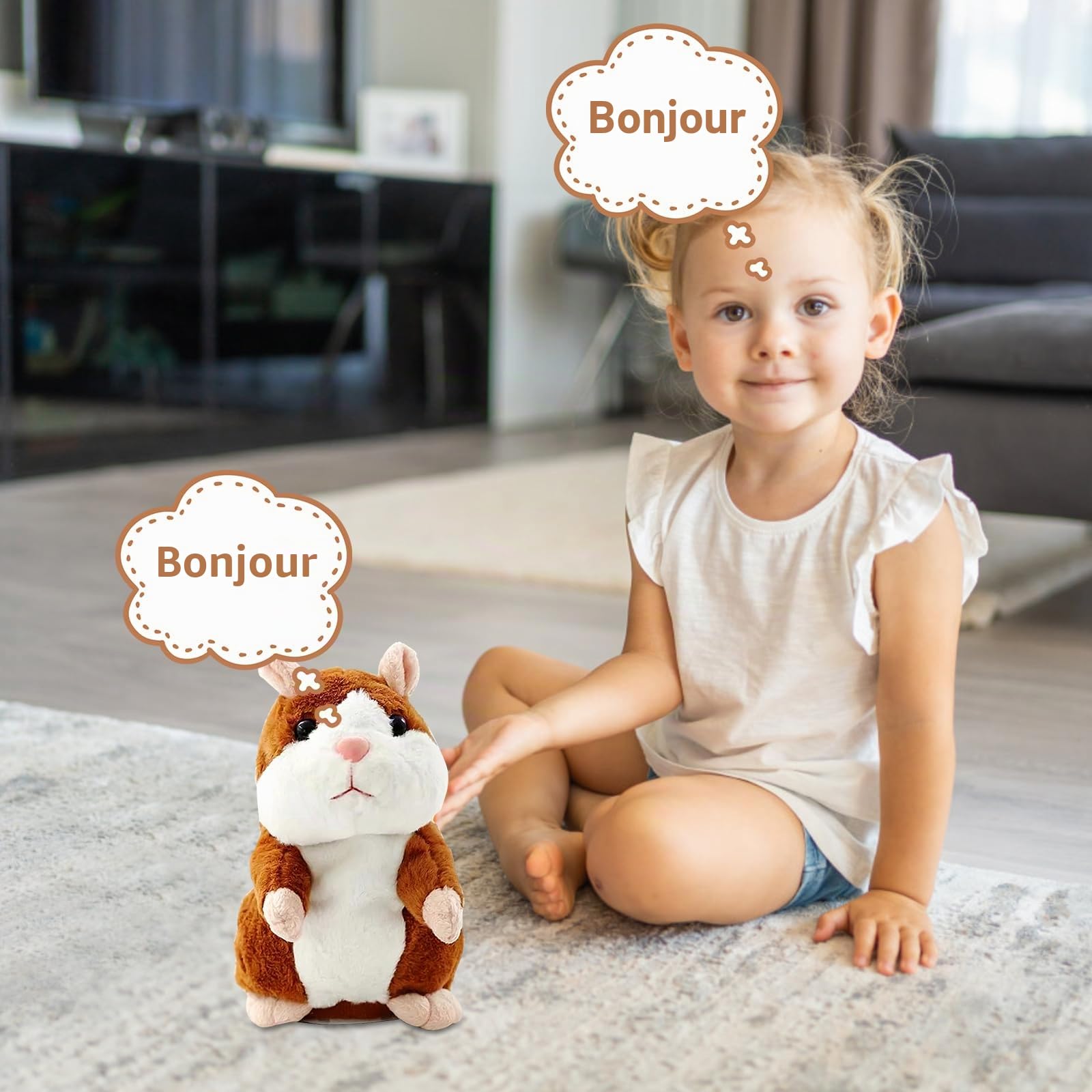 Peluche Hamster Parlant JOKILY Répète Paroles Enfant