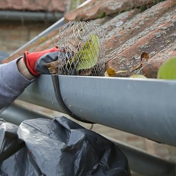 DOITOOL Leaf Filter Gutter Guard Strainer Mesh Downspout Protectors 6 Pack Expandable Gutter Screen 5.90X2.55X2.55 Inch for Preventing Leaves Debris Blockage