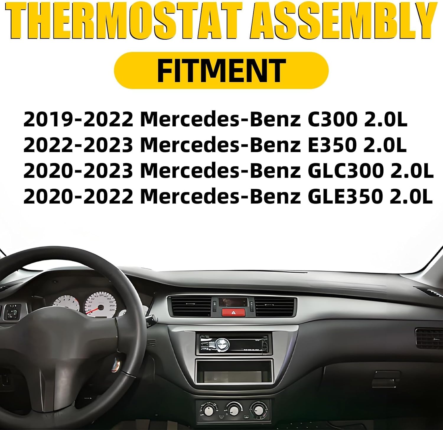 Thermostat Coolant Pipe Line Compatible with Mercedes-Benz C300 E350 2019-2023 GLC300 2020-2023 2.0L Replace A2642008600