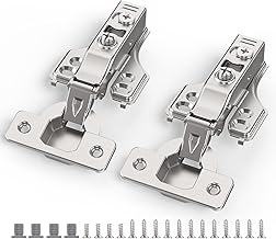 Chibery 20 Pack 3/4" Full Overlay Soft Close Concealed Hinge for Face Frame ＆ Frameless Door, 3D Adjustment, Clip-on Plate, Slow Self Closing Hidden Satin Nickel, 105° Stainless Steel Hinges, 5/8"