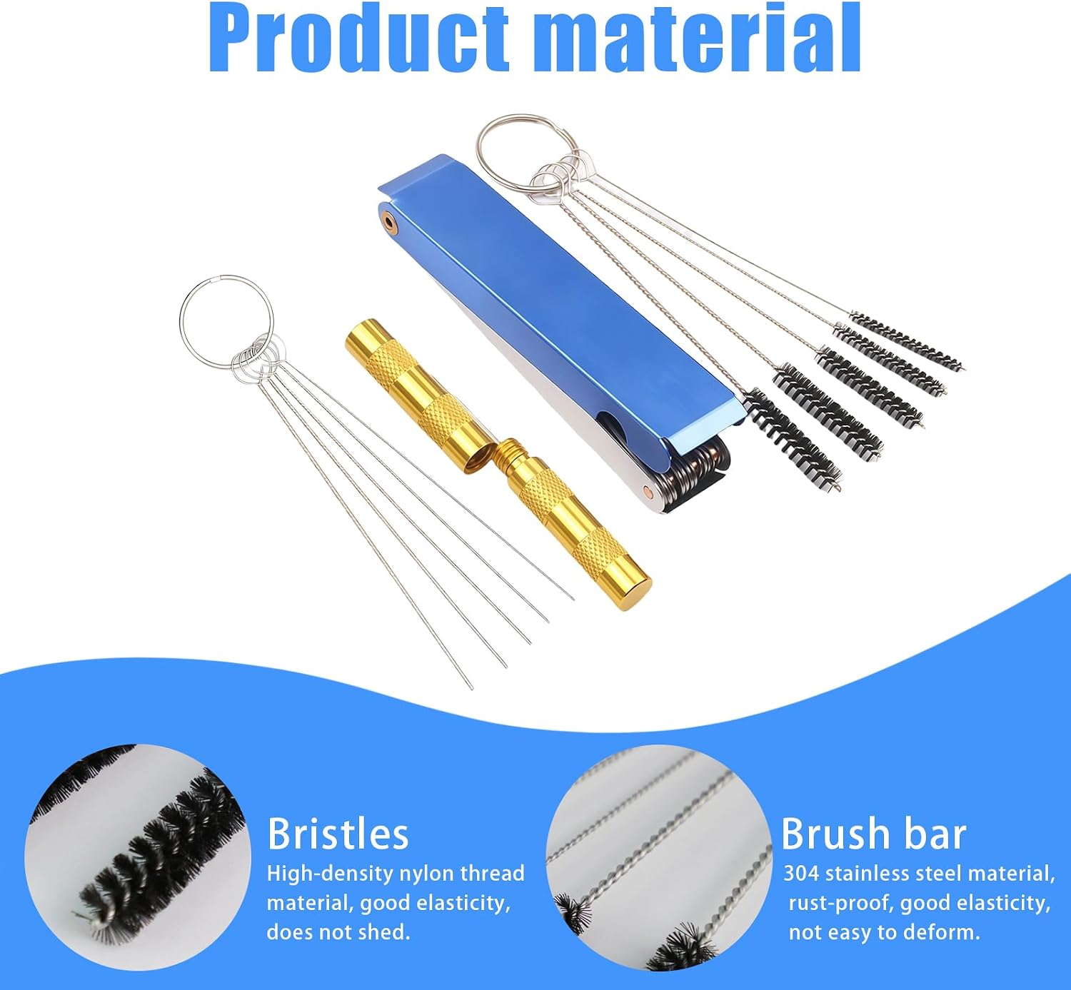Carburetor Cleaning Kit, Torch Tip Cleaner, 13 Clean Line Set + 5 Cleaning Needles + 5 Nylon Brushes + 1 Sharp Pick Needle, for Motorcycle ATV Lawn Equipment Carb Welding Stove Spray Gun