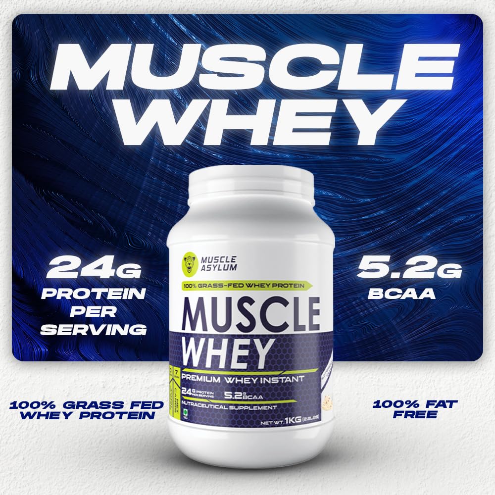 Muscle Asylum Premium Whey Protein | 1kg, 25 Servings | Butterscotch Ice Cream | With Genuine Lab Reports | Body Building & Recovery | Increased Muscles 3