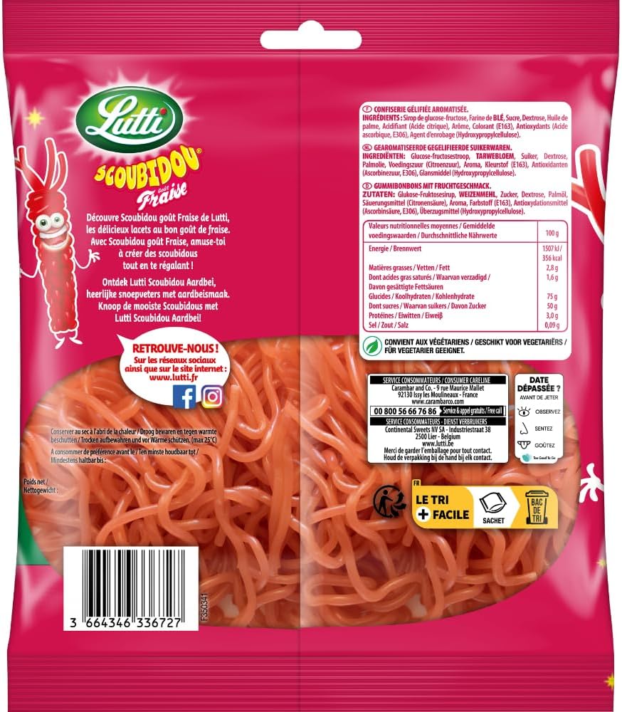 Bonbons Lutti Scoubidou Fraise - 200g - Mise en situation et utilisation
