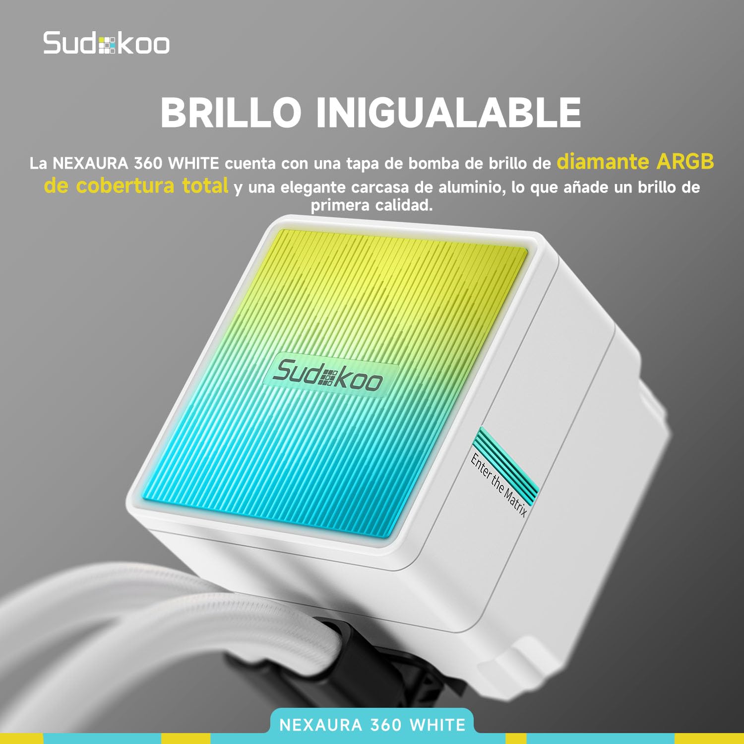 Sudokoo NEXAURA 360 Blanco Refrigeración Líquida para CPU, AIO 360mm,3 Ventiladores PWM,ARGB PWM Bompa Silenciosa, 2500-3600RPM, TDP 300W,Compatible con Intel LGA 1851/1700/1200/115X y AMD AM5/AM4