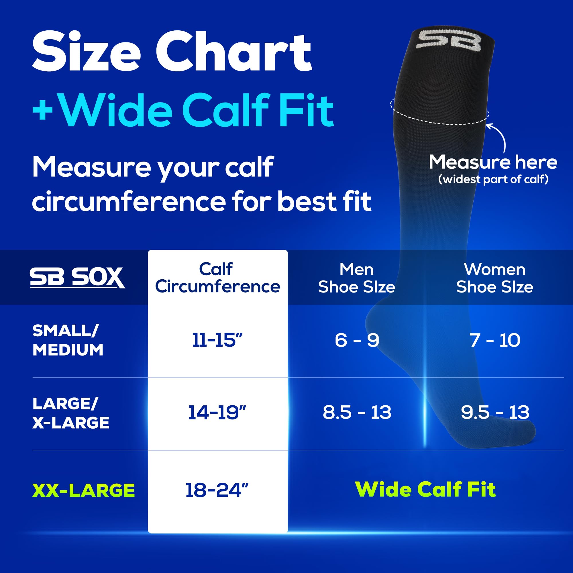 SB SOX Lite Kompressionsstrümpfe (15-20mmHg) für Männer & Frauen - Perfekt für Frühjahr/Sommer - Best Strümpfe für Laufen, Medizin, Sport, Reise, Schwangerschaft